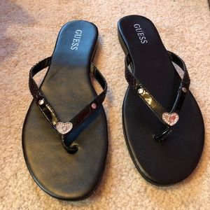 Guess embellished flip flops